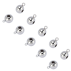 Stainless Steel Color 304 Stainless Steel Tube Bails, Loop Bails, Rondelle Bail Beads, Stainless Steel Color, 9x5x6mm, Hole: 1.8mm, Inner Diameter: 2mm