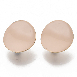 Цвет Древесины Серьги-гвоздики из позолоченного железа, с эмалью и петлей, плоско-круглые, без кадмия, без никеля и без свинца, деревесиные, 20.5 мм, отверстие : 4 мм, штифты : 0.9 мм