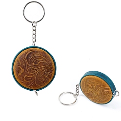 Стально-синий Чехол из воловьей кожи, мягкая швейная рулетка, для тела, шитье, портной, одежда, стальной синий, плоско-круглые: 55x15 mm