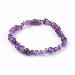 Аметист Стрейч браслеты, с природными аметист бисера, 2-3/8 дюйм (6.2 см)