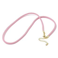Pink 3 изготовление ожерелий из нейлонового шнура миланского плетения толщиной ☐ мм, с латунными выводами и 304 застежками из лобстера из нержавеющей стали, золотые, стойки покрытие, долговечный, розовые, 17.83 дюйм (45.3 см)