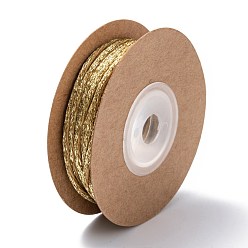 Золотистый Полиэстер рождественский блеск витая веревка, для декора подарочной упаковки diy, золотые, 2 мм, о 10 ярдов / крен