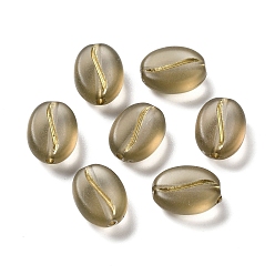 Gold Frosted Acrylic Beads, Oval, Gold, 10.5x8x5mm, Hole: 1.4mm, about: 1900pcs/500g