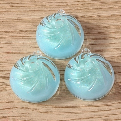 Светло-Голубой 10Подвески из полупрозрачной смолы в форме еды, очаровательные булочки с начинкой на пару, Небесно-голубой, 28x24 мм, 10 шт / комплект