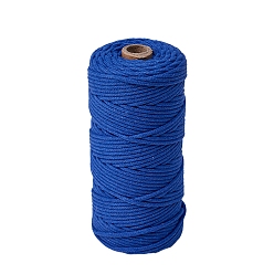 Королевский синий Хлопковый шнур макраме, круглая веревка макраме для настенных вешалок, украшения в стиле бохо, макраме своими руками, королевский синий, 3 мм, около 54.68 ярдов (50 м) / рулон