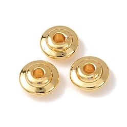 Настоящее золото 18K Латунные бусины, круглые, без кадмия и без свинца, стойки покрытие, долговечный, реальный 18 k позолоченный, 6x2.8 мм, отверстие : 1.6 мм