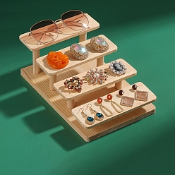 Фора 4-ярусные настольные деревянные подставки для очков, для очков, ювелирные изделия, украшения, оранжевые, 16.5x26.5x10 см
