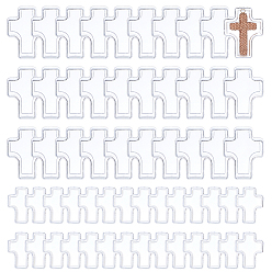 Прозрачный 60 шт. 2 стили крестообразные переносные пластиковые коробки для хранения ювелирных изделий с крышкой, для колец, Серьги, , прозрачные, 4.8~6.65x3.7~5.2x0.8~2.4 мм, 30 шт / стиль