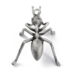 Antique Silver Tibetan Style Alloy Pendant, Frosted, Spider Charm, Antique Silver, 43x35x18mm, Hole: 3.3mm