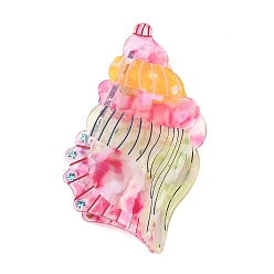 Другие Заколки для волос с когтями из ацетата целлюлозы (смола), С золотыми результатами железа, форма раковины, 100x54x44 мм