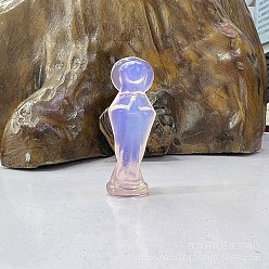 Опал Резные фигурки богини из опалита, для домашнего офиса настольный орнамент фэн-шуй, 80 мм