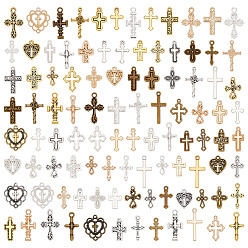 (52) Непрозрачная лаванда 100 шт. Подвески из сплава в тибетском стиле, разнообразные, разноцветные, 16.5~27x10.5~20x1~2.5 мм, отверстие : 1.4~2.2 мм