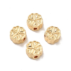Real 14K Gold Plated Rack Plating Alloy Beads, Long-Lasting Plated, Cadmium Free & Lead Free, Flower, Real 14K Gold Plated, 7x4mm, Hole: 1.4mm