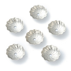 Нержавеющая Сталь Цвет Не тускнеет 304 колпачки из нержавеющей стали, безлепестковый, цветок, цвет нержавеющей стали, 9.5x2.5 мм, отверстие : 1.2 мм