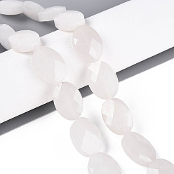 Хрусталь Природных кристаллов кварца бисер нитей, горного хрусталя, Плоско-овальные, граненые, 18x13~13.5x5.5~6 мм, отверстие : 1.2 мм, около 11 шт / нитка, 7.87 дюйм (20 см)