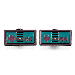 Bleu Vert Broches émaillées en alliage, broche en émail, avec embrayages papillon, rectangle avec le coeur, électrophorèse noir, sans cadmium et sans nickel et sans plomb, sarcelle, 31x15x2mm, pin: 1 mm