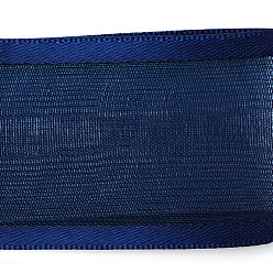 Prussian Blue 100 Yards Polyester Organza Ribbon with Satin Edge, Prussian Blue, 3/8 inch(9mm)