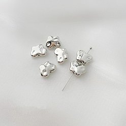 Бабочка Сплав акриловых бусин, серебряные, бабочка, 10x13 мм