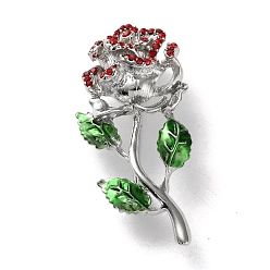 Цветок Модные платиновые цинковые сплавы эмалевые булавки, броши из стразов для рюкзака, цветок, 52.5x25 мм