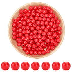 (123L) Белый крем непрозрачный блеск Непрозрачные акриловые бусины, круглые, огнеупорный кирпич, 8x7 мм, отверстие : 2 мм, 500 шт / комплект