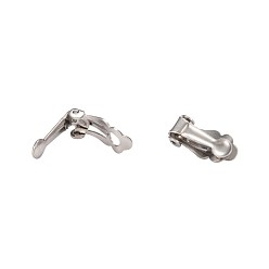Stainless Steel Color 304 Stainless Steel Clip-On Earrings Findings, Stainless Steel Color, 16x7x6mm
