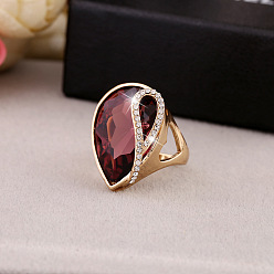 Фиолетовый Сплав горный хрусталь палец кольца, слеза, фиолетовые