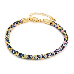 Морской Синий 4браслеты из плетеного нейлонового шнура толщиной ⅛ дюйма, с латунными выводами и 304 застежками из лобстера из нержавеющей стали, долговечный, золотые, Marine Blue, 7-3/4 дюйм (19.7 см)