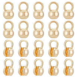 Настоящее золото 14K 20шт. латунные наконечники бусин, Калотте заканчивается, крышка раскладушки, круглые, реальный 14 k позолоченный, 6.5x4 мм, отверстие : 2 мм