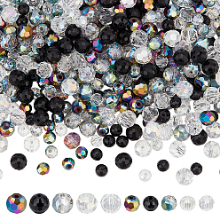 (52) Непрозрачная лаванда 400 шт 10 цвета гальванические стеклянные бусины, круглые, граненые, разноцветные, 6~8 мм, о 40шт / цвет