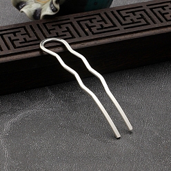 Серебро Вилки железа волос, аксессуары для волос викингов для женщин, серебряные, 70x15 мм