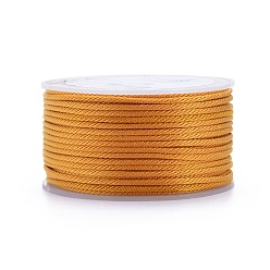 Dark Orange Polyester Braided Cords, for Jewelry Making Beading Crafting, Dark Orange, 2mm, about 21.87 yards(20m)/roll