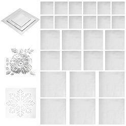 Серебро 120шт. 3 виды фольги, diy craft, квадратный, серебряные, 100~200x100~200 мм, 40 шт / стиль