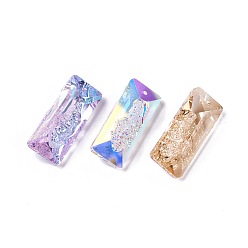 (52) Непрозрачная лаванда K 9 подвески из стеклянного горного хрусталя, прямоугольные, граненые, разноцветные, 35~36x15x11~12 мм, отверстие : 1.2~1.5 мм