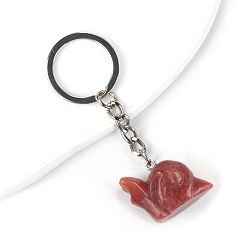 Purple Aventurine Purple Aventurine with Metal Keychain, Snail, 7cm
