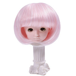 Pink 1Шапочки для париков из шелковистой нити, кукольные волосы, розовые, 72.5 мм