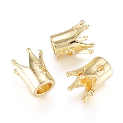 Золотой Латунные бусины, корона, золотые, 12x10.5 мм, отверстие : 1.2 мм