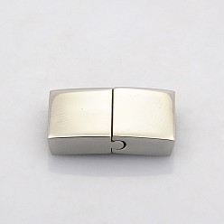 Нержавеющая Сталь Цвет Устойчивый к потускнению кубоид 304 нержавеющая сталь байонетные застежки, магнитные застежки с клеевыми концами, цвет нержавеющей стали, 22x12x5 мм, отверстие : 3x10 мм