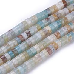 Flower Amazonite Натуральный цветок амазонитовые бусины пряди, колонка, 6~6.5x3.5 мм, отверстие : 1 мм, около 118 шт / нитка, 15 дюйм