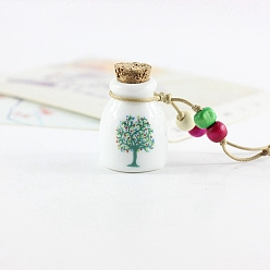 Темно-бирюзовый Фарфоровые ожерелья в виде флаконов для духов, кулон ожерелье, темные бирюзовый, 13.78~23.62 дюйм (35~60 см)