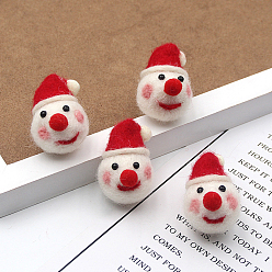 Красный Аксессуары для валяния из шерсти ручной работы, войлочное ремесло, на Рождество, снеговик голова, красные, 50x32 мм