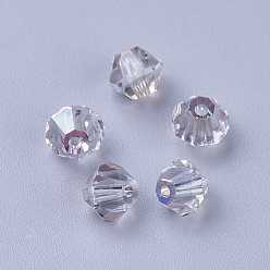 Призрачный Свет K 9 стеклянные бусины, граненые, двухконусные, свет призрак, 6x6 мм, отверстие : 1 мм