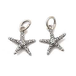 Античное Серебро Океан 925 подвески в виде морских звезд из стерлингового серебра, античное серебро, 13.5x12.5x3 мм, Перейти кольцо: 5.8x1.1 мм, внутренний диаметр: 3.7 мм