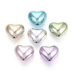 (52) Непрозрачная лаванда Покрытие непрозрачных акриловых бисер, сердце, разноцветные, 19.5x24.5x16.5 мм, отверстие : 2.5 мм
