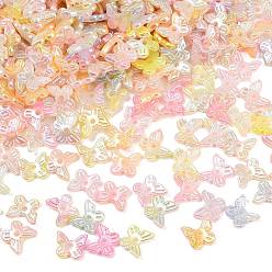 (52) Непрозрачная лаванда Абс пластиковые жемчужные бисера, бабочка, два тона, разноцветные, 10x11x3 мм, отверстие : 1.6 мм, Около 3333 шт / 500 г