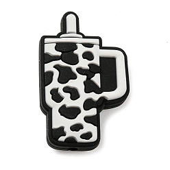 Черный Чашка пищевого качества экологически чистые силиконовые фокусные бусины, изготовление ожерелий diy, чёрные, 35x22x9 мм, отверстие : 2 мм