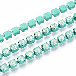 Бирюза Железо горный хрусталь чашка цепи, с катушкой, бирюзовые, 2.8x3x2.5 мм, около 29.99 футов (9.14 м) / рулон