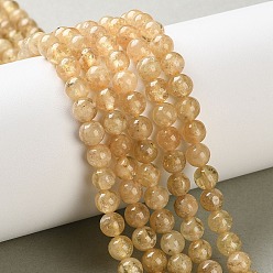 Гранат Бусины из натурального желтого граната, круглые, 6 мм, отверстие : 1 мм, около 66 шт / нитка, 15.75'' (40 см)