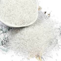 Прозрачный Прозрачные цветные блестящие стеклянные бусины, цилиндр, прозрачные, 1.6x1.3 мм, отверстие : 0.8 мм, Около 60000 шт / фунт