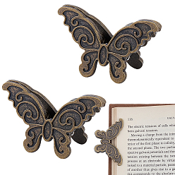 Античная Бронза 2шт. зажимы из сплава, для бумажного документа, школьные офисные принадлежности, бабочка, античная бронза, 31x50x19.5 мм