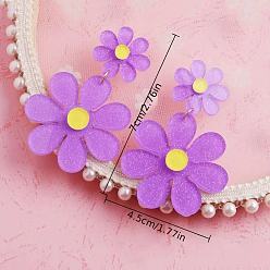 Средняя Орхидея Акриловые болтаться серьги стержня, цветок, средне орхидеи, 70x45 мм